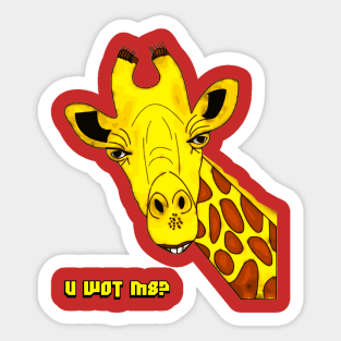 U Wot M8? Giraffe Sticker